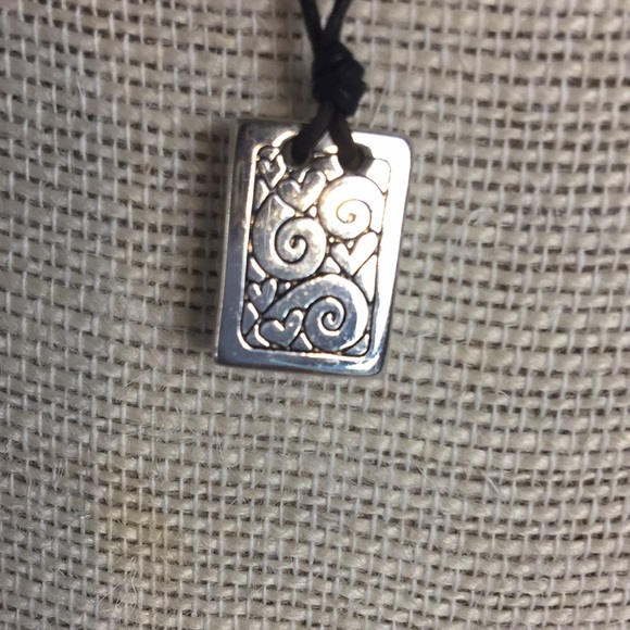 Brighton necklace cross w/faith inscribed silver - Picture 3 of 5